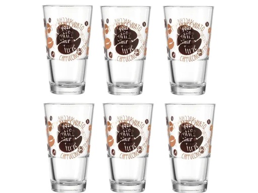 [90105094 779722] Montana Latte Macchiato Tasse Vintage 330 ml, 6 Stück, Transparent