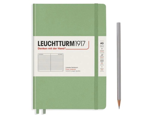 [90105136 1149967] Leuchtturm Notizbuch Medium A5, Liniert, 2-teilig, Salbei