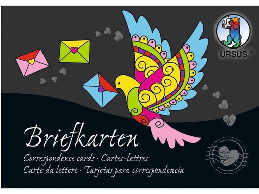 [90105208 1098770] URSUS Motivblock Briefkarten A6 , Sortiert in 28 Farben
