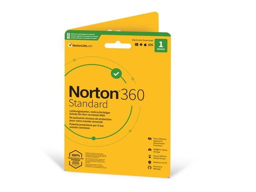 [90105335 1014845] Norton Norton 360 Standard Sleeve, 1 Dev., 1yr, 10GB Cloud Speicher