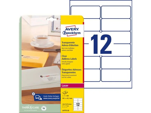 [90105341 455189] Avery Zweckform Versand-Etiketten L4772 99.1 x 42.3 mm