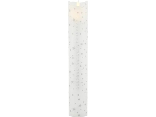 [90105906 868413] Sirius LED-Kerze Sara Adventskalender, Ø 4.8 x 29 cm, Weiss