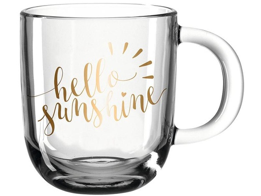 [90105944 1187761] Leonardo Kaffeetasse Napoli Hello 400 ml , 1 Stück, Transparent