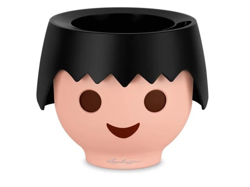 [90106128 992714] Lechuza Pflanzentopf OJO Schwarz matt