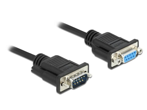 [90001038 1128975] Delock Verlängerungskabel RS-232 DB9, Stecker zu Buchse 1 m