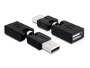 Delock USB 2.0 Adapter USB-A Stecker - USB-A Buchse, rotierbar