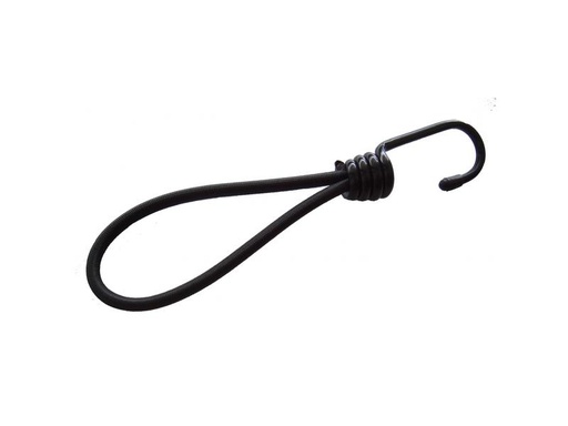 [90106308 896569] Zurrfix Haken mit Gummizugband 9 mm, Schwarz