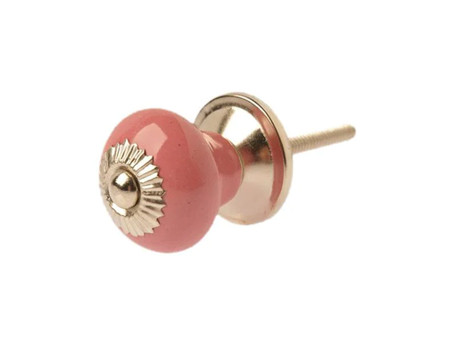 [90010613 1176524] Tranquillo Möbelgriff handgemacht, Ø 2.7 cm, Rosa/Silber