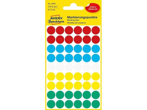 [90106351 926302] Avery Zweckform Klebepunkte 12 mm Mehrfarbig