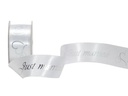 Spyk Geschenkband Cubino Just Married 25 mm x 3 m, Silber/Weiss