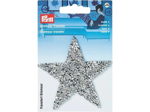 [90106818 1087945] Prym Applikation Glamourtransfer Stern, Silber, 1 Stück