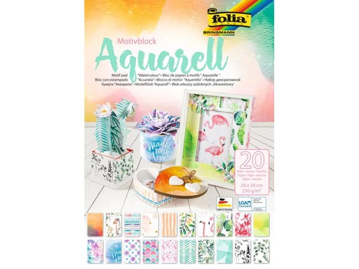 [90010694 1094688] Folia Motivblock Aquarell, 24 x 34 cm 20 Blatt
