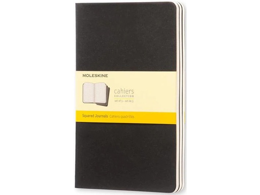 [90107417 1079153] Moleskine Notizbuch A5 Kariert, Schwarz, 3-teilig