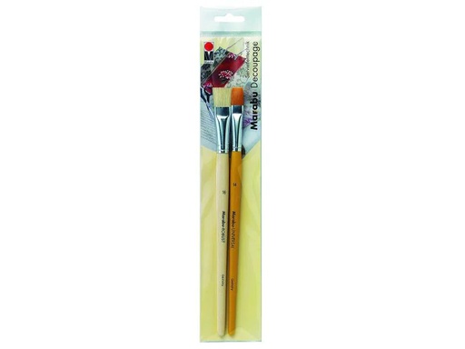 [90107692 545120] Marabu Borstenpinsel Decoupage 2 Stück