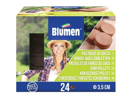 [90107890 1036071] Blumen Quelltabletten Ø 35 mm ohne Netz, 24 Stück