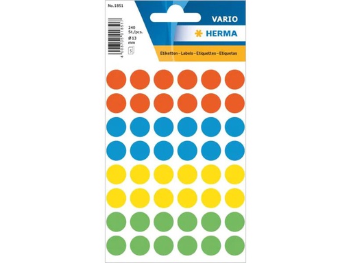[90107962 1093027] Herma Stickers Klebepunkte Vario Ø 13 mm, Mehrfarbig