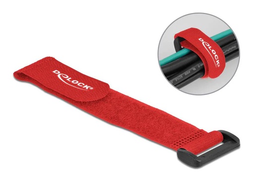 [90107994 1214437] Delock Klettkabelbinder Rot 190 mm x 25 mm 5 Stück