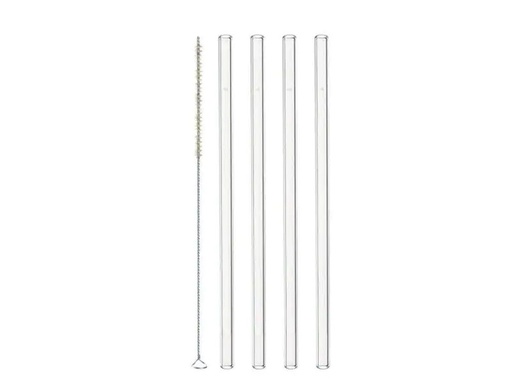 [90108266 866660] Leonardo Strohhalm Glas Ciao, Set gerade, 4 Stück, Transparent