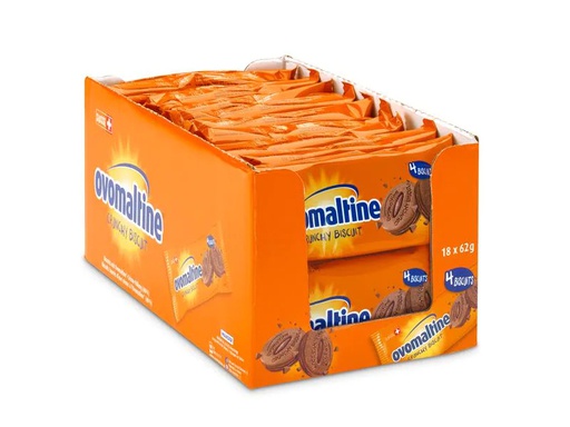 [90108301 1212942] Ovomaltine Guetzli Crunchy Biscuit 18 x 62 g