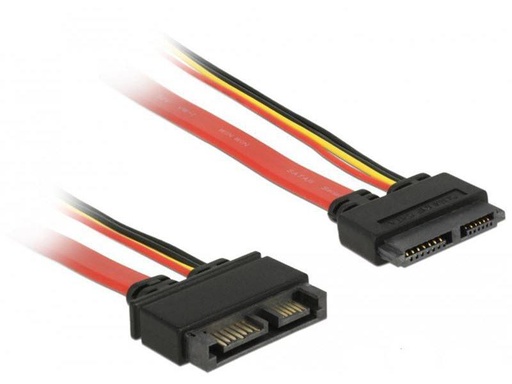 [90108326 100384] Delock Slim-SATA-Kabel rot, Verlängerung 30 cm