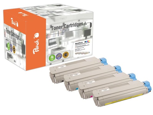[90108375 348619] Peach Tonerset OKI C5600-Series BK, C, M, Y
