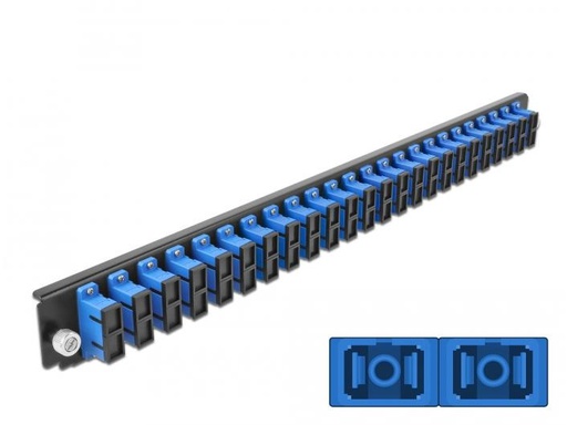 [90108521 1142982] Delock Verteilerplatte Frontblende 24 Port SC Duplex OS2 SM blau