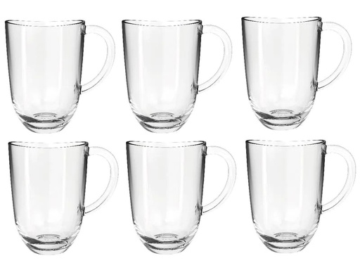 [90108902 1187742] Leonardo Latte Macchiato Tasse Napoli 380 ml, 6 Stück, Transparent