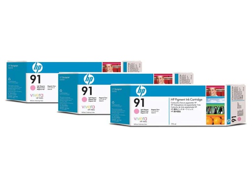 [90108957 887614] HP Tinte Nr. 91 (C9487A) Light Magenta (3er-Pack)