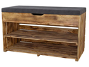 Holz Zollhaus Bank mit Ablage, Braun geflammt, 90 x 55 cm
