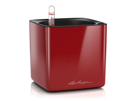 [90109441 860453] Lechuza Blumentopf CUBE Glossy 14 Weinrot