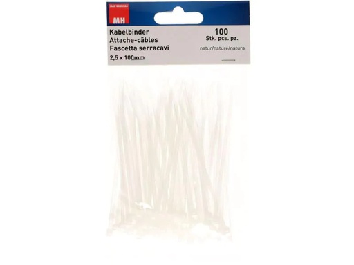 [90109675 1061132] Max Hauri Kabelbinder 100 Stück Nature 10 cm x 2.5 mm