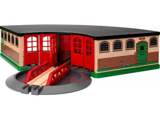 [90109971 309840] BRIO Eisenbahn Grosser Ringlokschuppen mit Drehscheibe