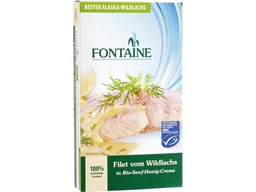 [90010977 1028832] Fontaine Konserven Wildlachs Filet in Senfcrème 200 g