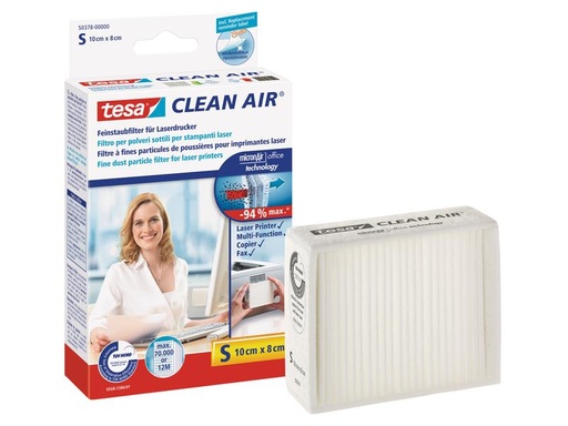 [90110136 124126] tesa Feinstaubfilter Clean Air S 100x80 mm für Laserdrucker
