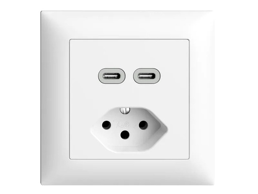 [90001078 1109864] Feller EDIZIOdue Steckdose 2x USB-C 3 A, 15 W