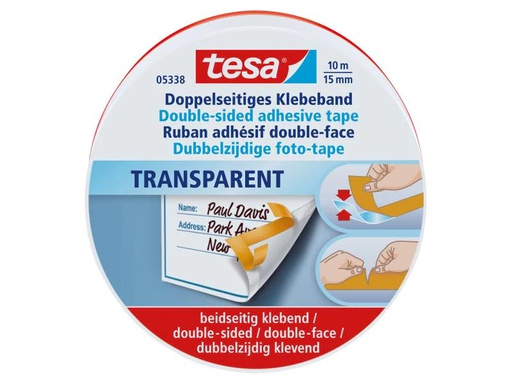 [90110224 124186] tesa Doppelseitiges Klebeband Fotostrip 15 mm x 10 m