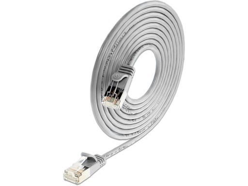 [90111040 413875] SLIM Slimpatchkabel RJ-45 - RJ-45, Cat 6, STP, 0.15 m, Grau