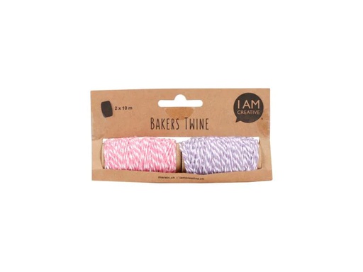 [90111187 1072587] I AM CREATIVE Kordelband Bakers Twine 2 Stück, 2 mm x 10 m