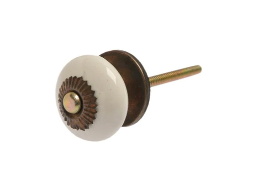 [90011105 1176521] Tranquillo Möbelgriff handgemacht, Ø 3.3 cm, Beige/Messing