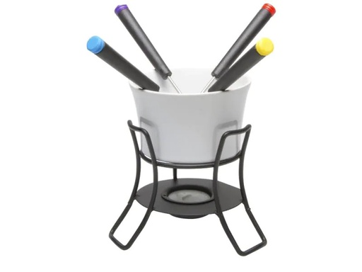 [90111304 373103] Nouvel Schokoladenfondue-Set Bianca 6 Teile, Schwarz/Weiss