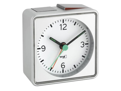 [90111916 1093699] TFA Dostmann Klassischer Wecker Pusch Weiss