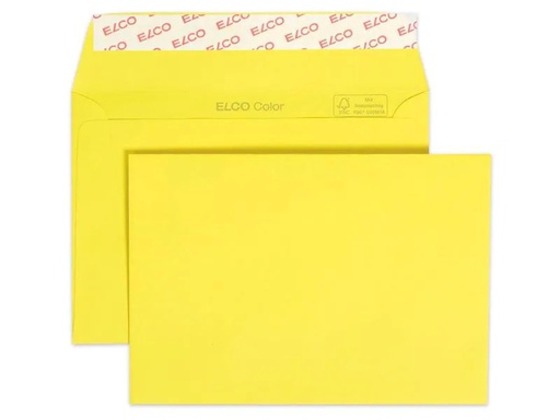 [90112201 1132477] ELCO Couvert Color C6, Keine Fenster, 25 Stück, Gelb