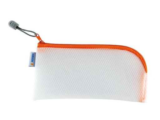 [90112213 1161009] HERMA Etui Mesh Bag 23 x 11 cm, Orange/Weiss