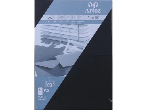 [90112353 1212351] Artoz Blankokarte 1001, A5, 5 Blatt, Schwarz