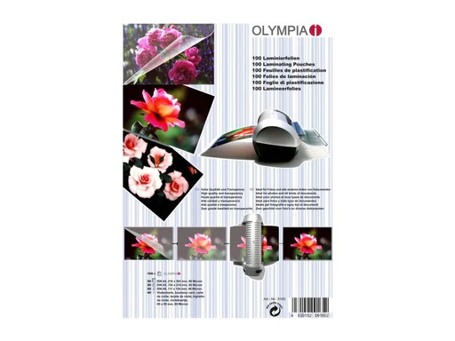 [90112432 128822] Olympia Laminierfolie Set A6-A4, 80 µm, 100 Stück, Glänzend