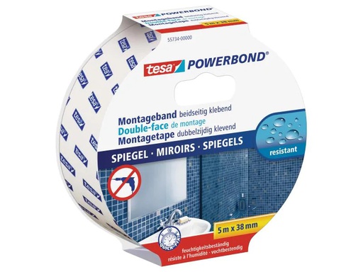 [90112504 339119] tesa Montageband Powerbond 38 mm x 5 m, Weiss