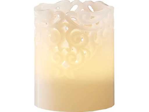[90112578 1059740] Star Trading LED-Kerze Pillar Clary Ø 8 x 10 cm, Weiss