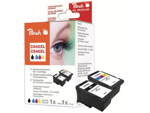[90112765 464896] Peach Tintenset Canon PG-545XL / CL-546XL BK, C, M, Y