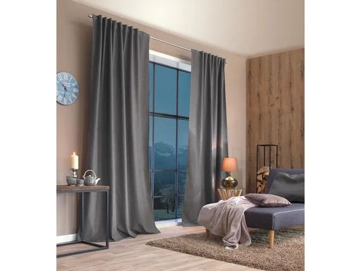 [90011257 1177341] Stotz Decor AG Nachtvorhang mit Faltenband Samedan 135 cm x 225 cm, Grau