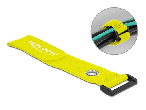 [90112873 1214445] Delock Klettkabelbinder Gelb 280 mm x 38 mm 3 Stück
